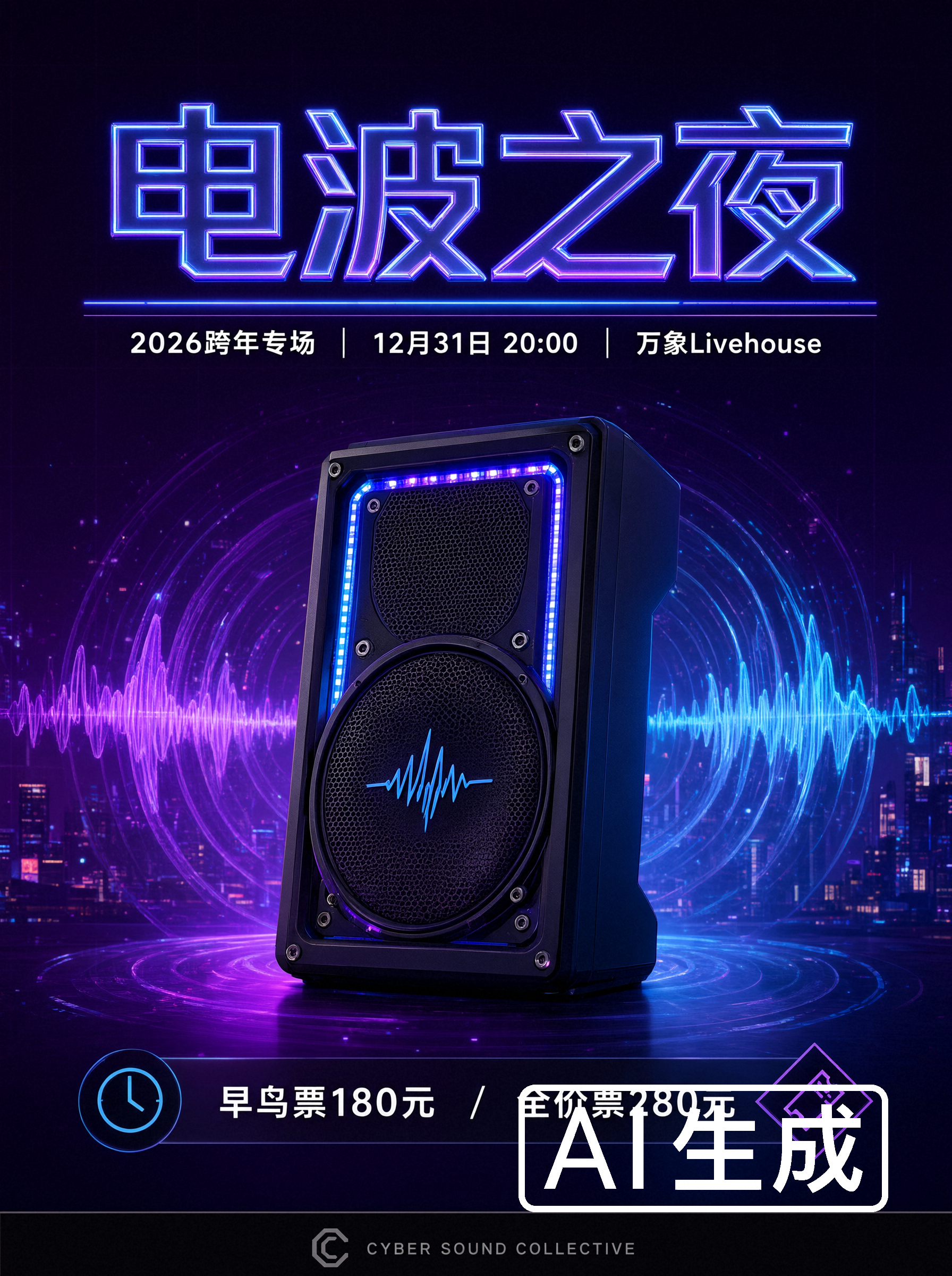 模板 3 · 演出票务海报 B